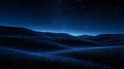 Fototapeta premium low rolling fields made of stars at night, with a scattering of stars in the sky