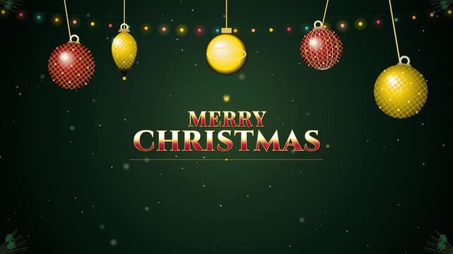 christmas greeting animation background looping with snowflake