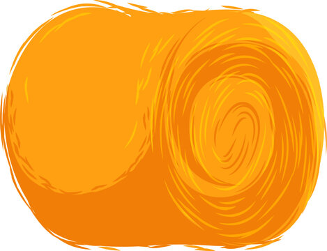 Round hay bale vector illustration representing harvest and agriculture