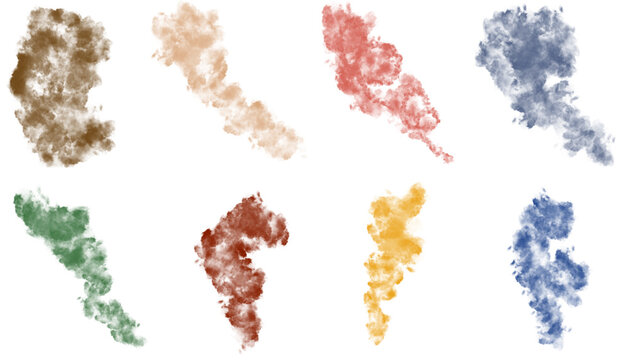 Colorful smoke texture abstract background set
