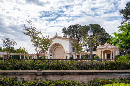 Spanish architecture at Spreckels Organ Pavillion in Balboa Park, San Diego CA.