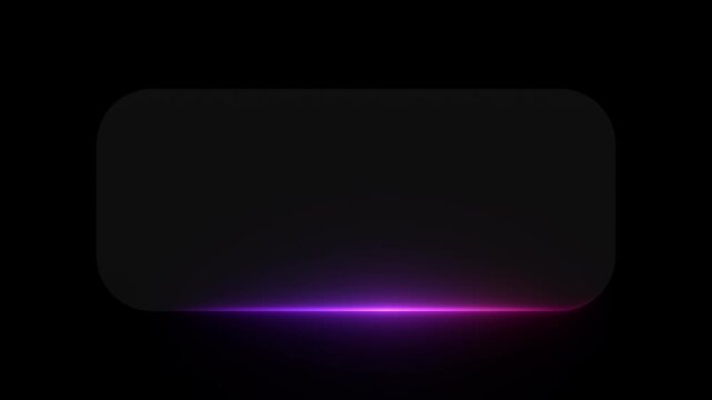 Blue Neon Light Frame Animation, Futuristic Rounded Rectangle Glow, Sleek Technology Intro on Black Background