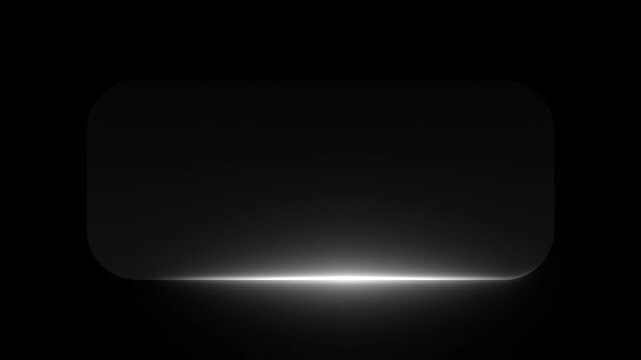 Glowing Rounded Rectangle Logo Reveal, Futuristic Light Frame Animation, Black Background with Minimal Neon Edge