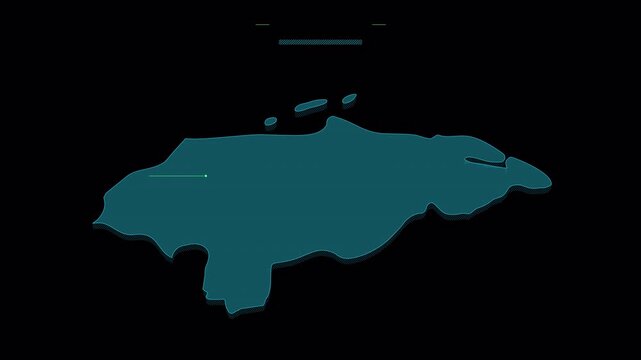 3D animated map of the island nation of Jamaica.