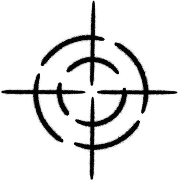 Hand drawn target crosshair doodle