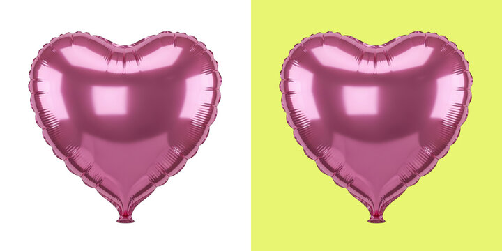 Shiny pink heart shaped foil balloon