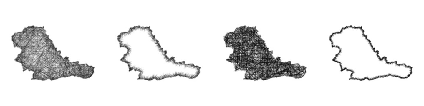 Sketch Taurages (Lithuania) outline map design set