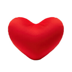 Fototapeta premium Soft red plush heart shape for valentines day isolated on transparent background