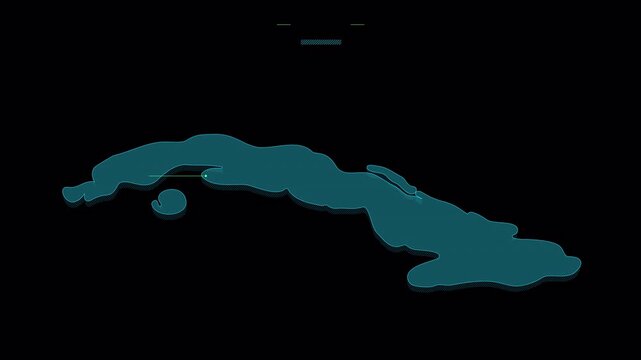 Digital holographic representation of the island nation of Cuba.
