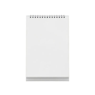 Blank spiral notepad with white paper sheets isolated on transparent background