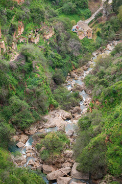 Incredible El Tajo canyon, an Andalusian Natural Monument, located in Ronda, Spain