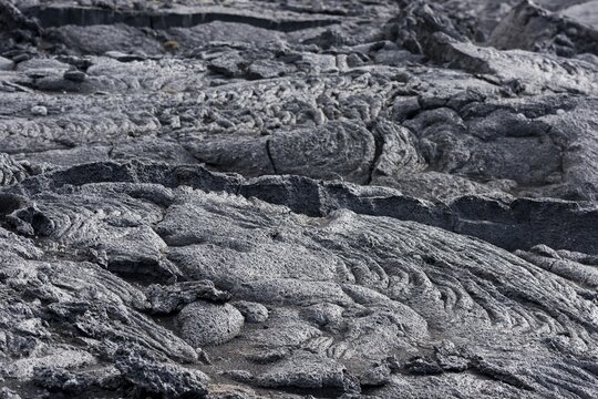 Solidified lava, lava flow, &Oacute;d&aacute;&eth;ahraun, Icelandic highlands, Iceland