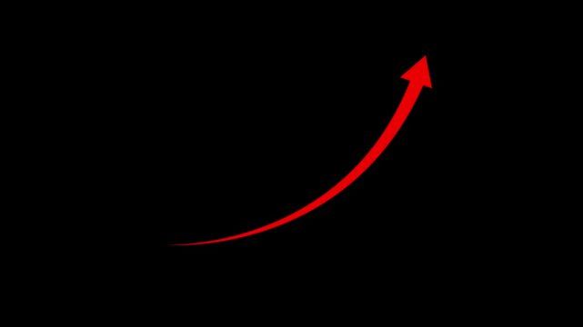 Abstract arrow business graph icon animation background. arrow rising transparent channel. Abstract arrow growth.4k