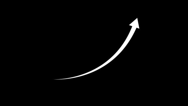 Abstract arrow business graph icon animation background. arrow rising transparent channel. Abstract arrow growth.4k