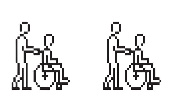 Assistance helping hand icon vector black silhouette design for caregiver support and disability care service.