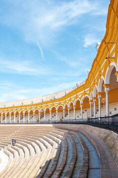 Seville's Plaza de Toros, a historic bullring, blending tradition, architecture, and Andalusian culture, Spain