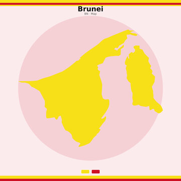 Brunei country flag vector map illustration graphic design