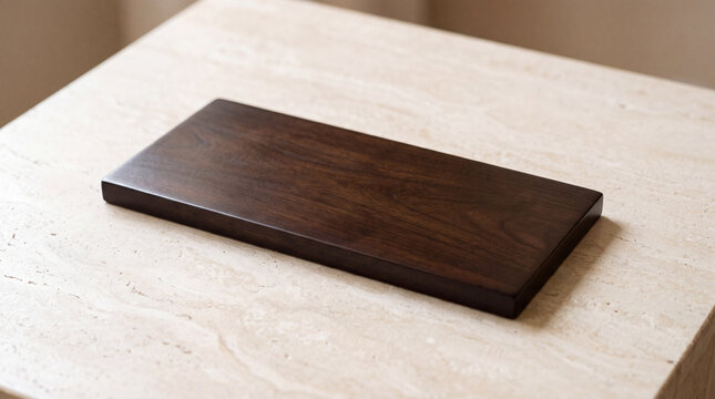 Dark Lacquered Wood Panels in Two Finishes on Light Textured Surface