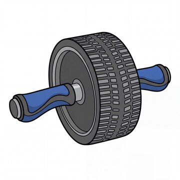 Ab roller cartoon isolated on white background