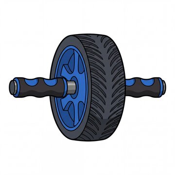Ab roller cartoon isolated on white background