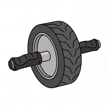 Ab roller cartoon isolated on white background