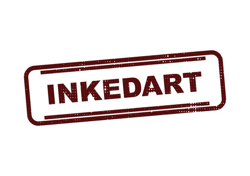 Red vintage inkedart stamp with distressed edges Vector, illustration