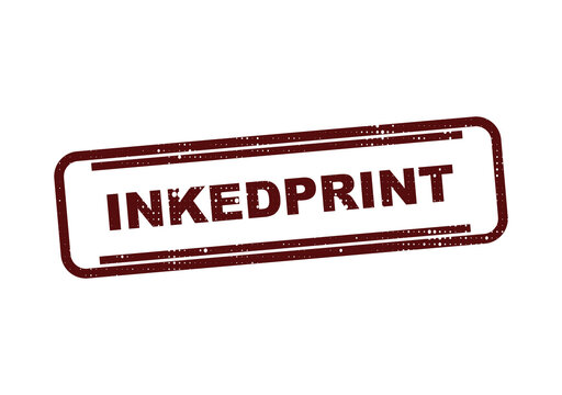 Red vintage inkedprint stamp with distressed edges Vector, illustration