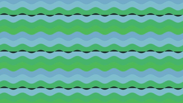 Motif d'ondes groovy vectoriel sarcelle sans couture