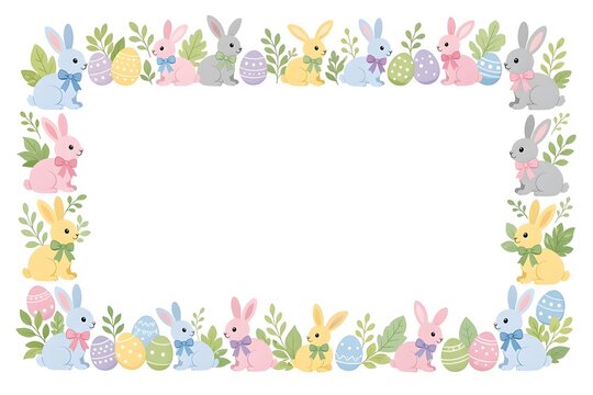 easter frame with easter eggs