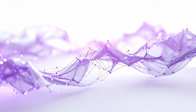 Abstract AI neural network background in pearl white and lavender 2