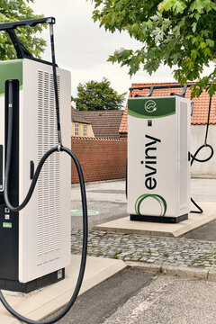 Electric vehicle charging station in Varde sustainable energy infrastructure and green transportation technology for modern electric cars in Denmark