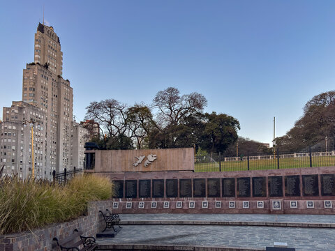 Malvinas Islands Shape on War Memorial Cenotaph in Buenos Aires