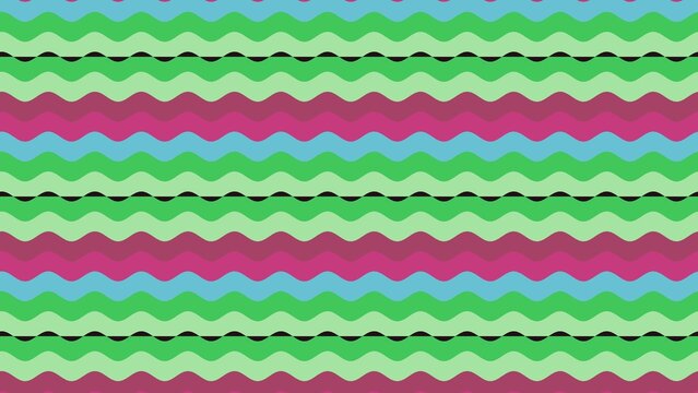 Patr&oacute;n de ondas groovy llamativo multicolor sin costuras