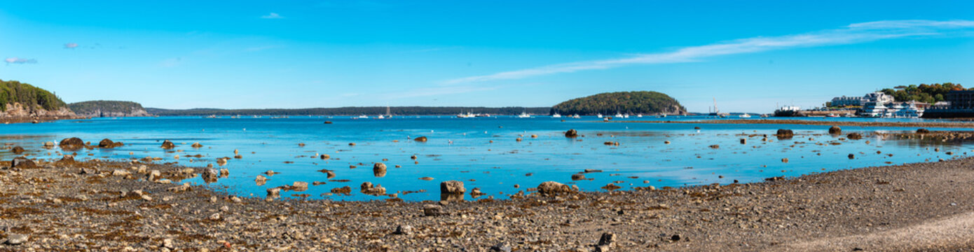 Scenic Rocky Coastline and Waterfront in Bar Harbor Maine