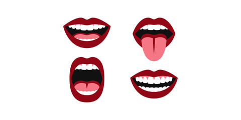 Detailed mouth expressions set showing teeth tongue and open shapes for expressive character design projects. © Jpeg shop opened