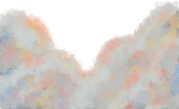 Colorful cloud and smoke style artistic background frame