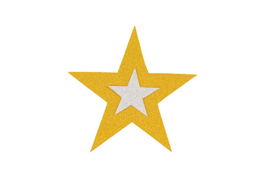 gold christmas glitter star isolated on white