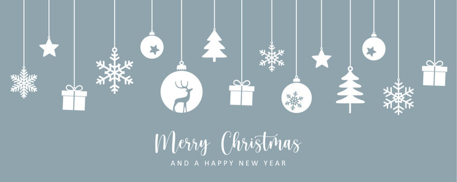 hanging christmas decoration snowflake gift fir tree ball vector illustration