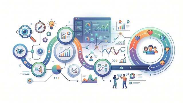 Customer Journey Analytics Vector for Touchpoint Discovery Engagement and Retention Loop