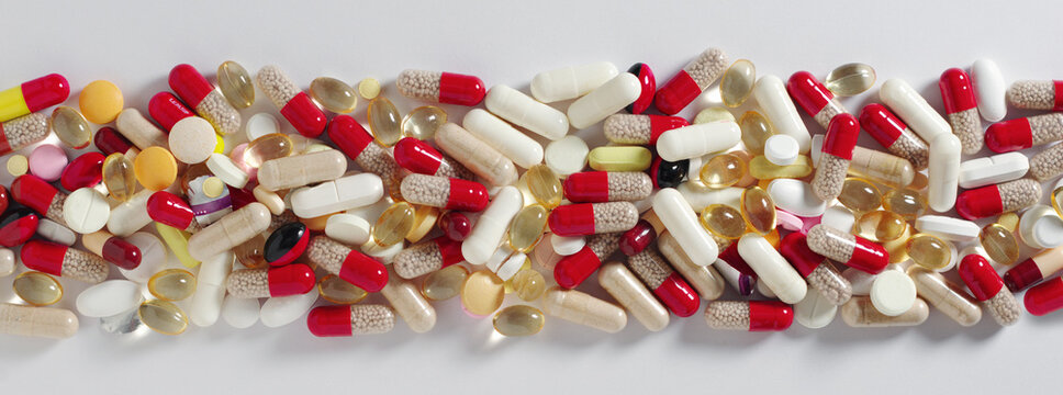 Assorted Colorful Pills and Capsules
