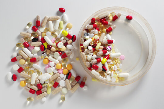 Assorted Medical Pills and Capsules
