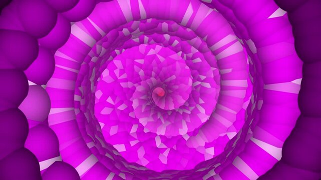 Abstract 3D Spiral Crystal Tunnel Loop