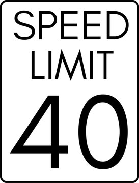 Speed limit 40 mph Sign Vector