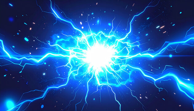 電気エネルギーが一点に集まるチャージエフェクト
Electric energy charge effect converging to a central point