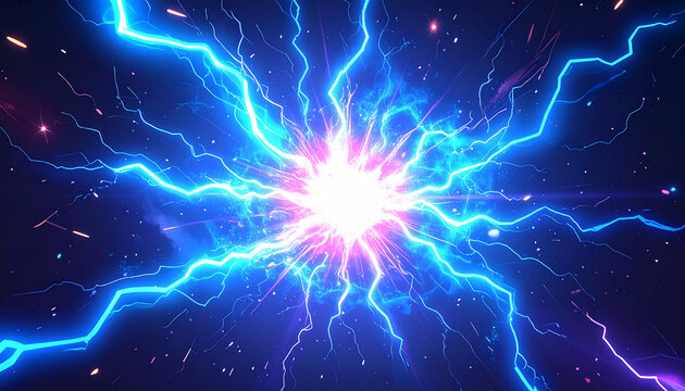 電気エネルギーが一点に集まるチャージエフェクト
Electric energy charge effect converging to a central point