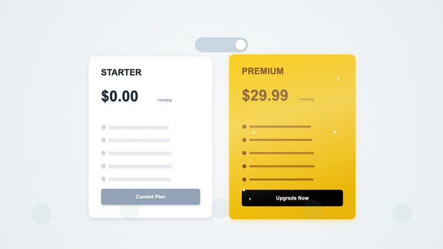 Pricing Table Toggle Animation Switch Subscription Plans