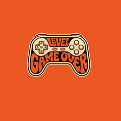 Level Game over game pad console vector typography print.eps © Saranya