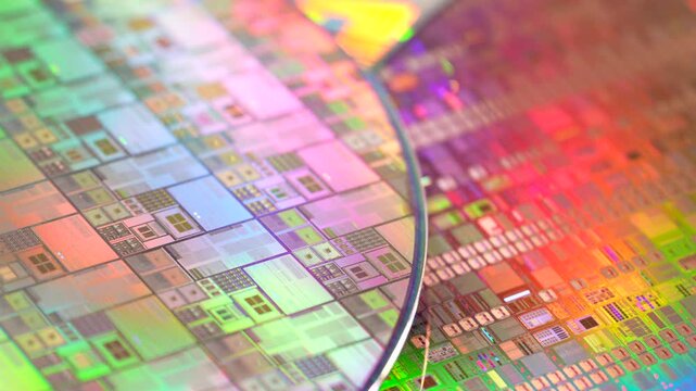 Silicon wafer for manufacturing semiconductor of integrated circuit,AI Hardware and Semiconductor Industry Concept.