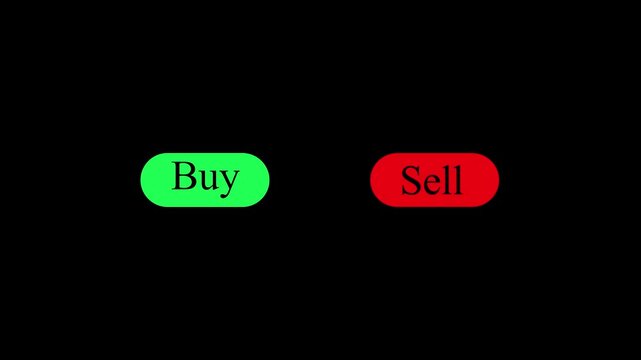 Buy and sell buttons Alpha Channel.4k video