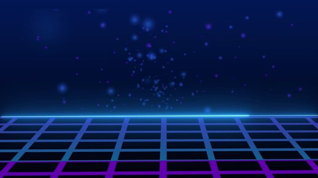 Abstract Blue Neon Topographic Lines Animated Background